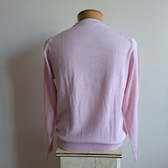 New Stenstroms Men's Merino Wool Long Sleeve Pink Shirt Pullover Sweater Sz S/M - Picture 4 of 16